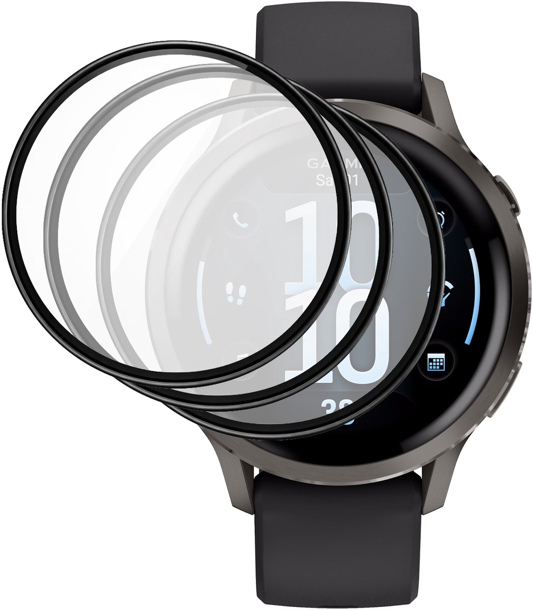 3x Volledige Screenprotector geschikt voor Garmin Venu 4 41mm - FullGuard