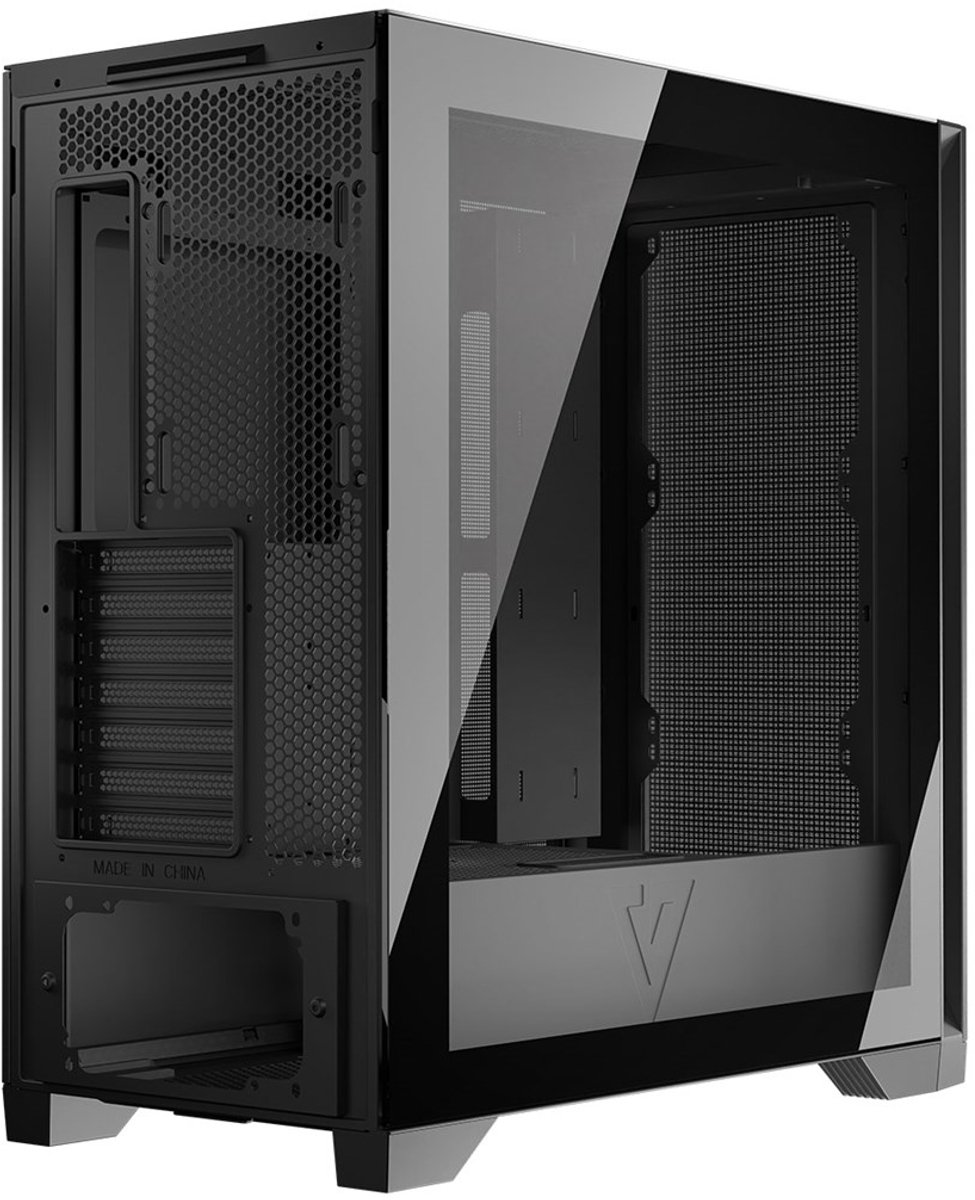 MODECOM Volcano Expanse S MIDI White - Midi Tower Behuizing - Square Airflow Design - Gehard Glas - USB-C - Geen Fans (NF) - Wit