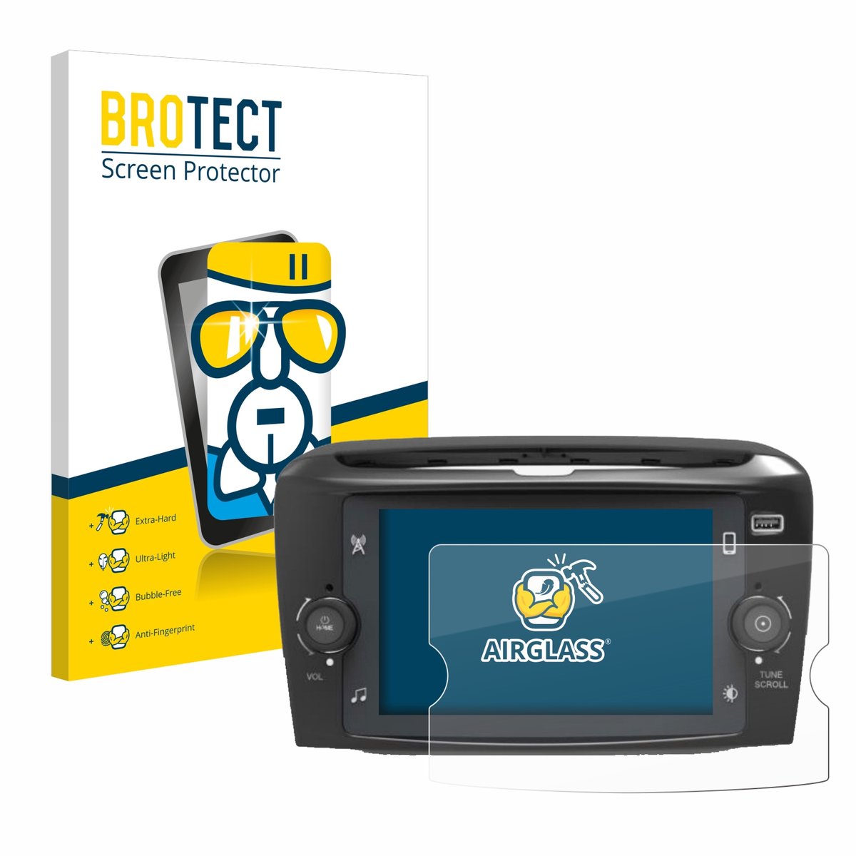 Screenprotector voor Lancia Ypsilon 7" Beschermglas transparant