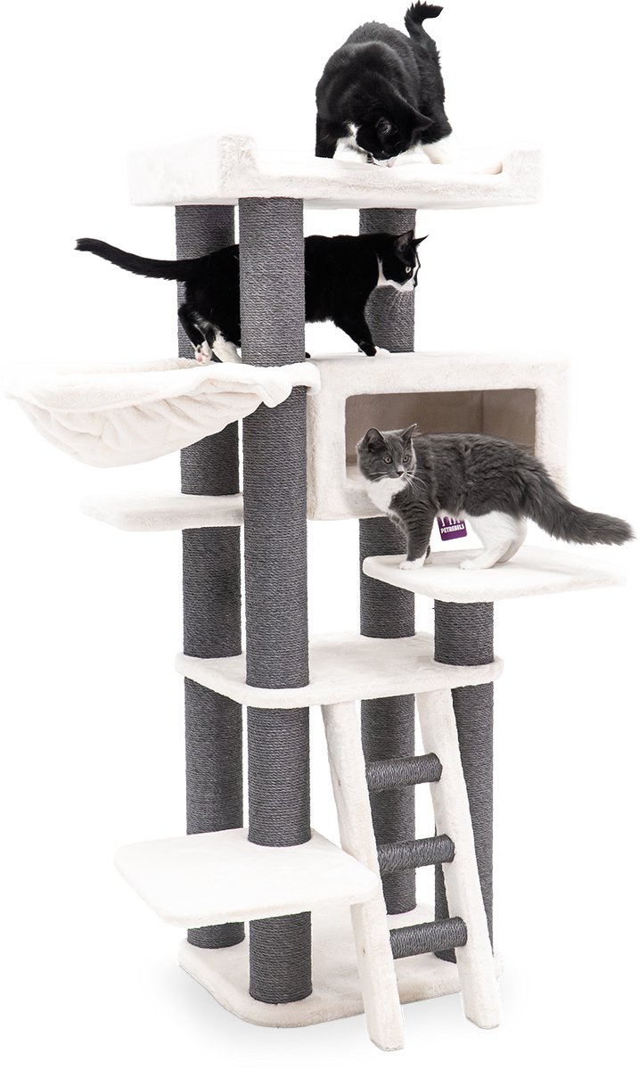Petrebels Estate 170 Krabpaal - Off-White - Premium kwaliteit - XXL krabpaal voor grote katten