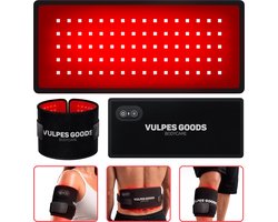 Vulpes Goods® BodyCare - Draagbare Infrarood Rugband - Oplaadbare Infraroodband - Draadloos - Infraroodtherapie - Roodlichttherapie - Red Light Therapy - 3 Chips - 80 LEDs - Onderrug, Schouders, Nek, Benen - PRO V2