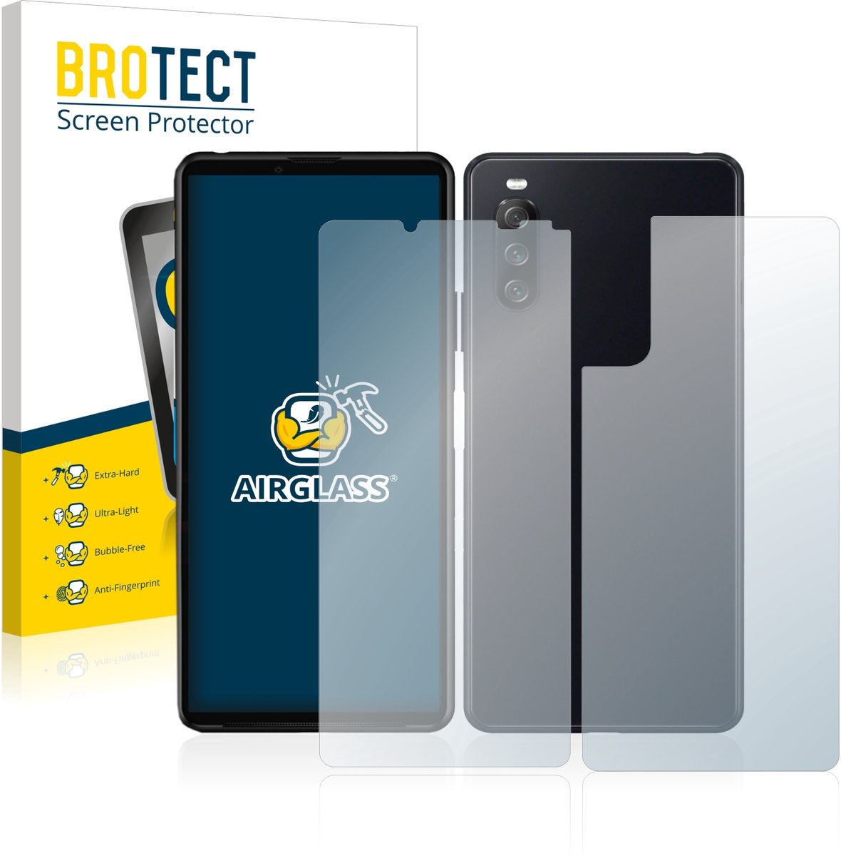 Screenprotector voor Sony Xperia 10 III (Voor+Achter) Beschermglas transparant
