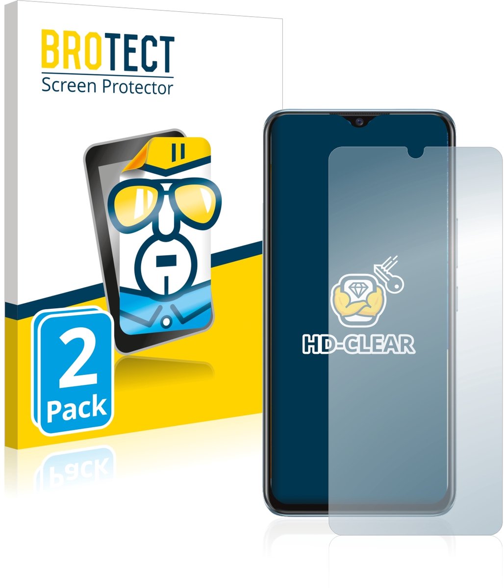 BROTECT - Screenprotector voor Vivo Y70 - Folie Beschermfolie transparant 2 Stuks