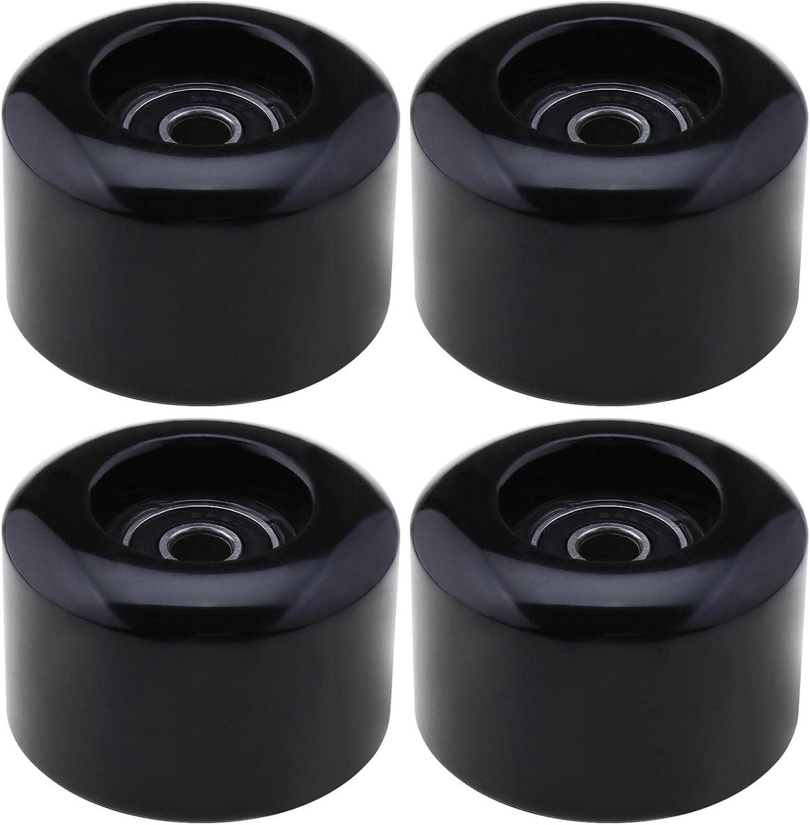 Allecto- Vervangende wielen voor quad-schaatsen - Wielen - Rolschaatsen - Vervangwielen - ABEC-9 lagers - Geschikt voor 54 mm Wielen met 80 A hardheid - Vervangwielen voor zwarte quad-schaatsen met ABEC-9 608RS lagers - 4 stuks.