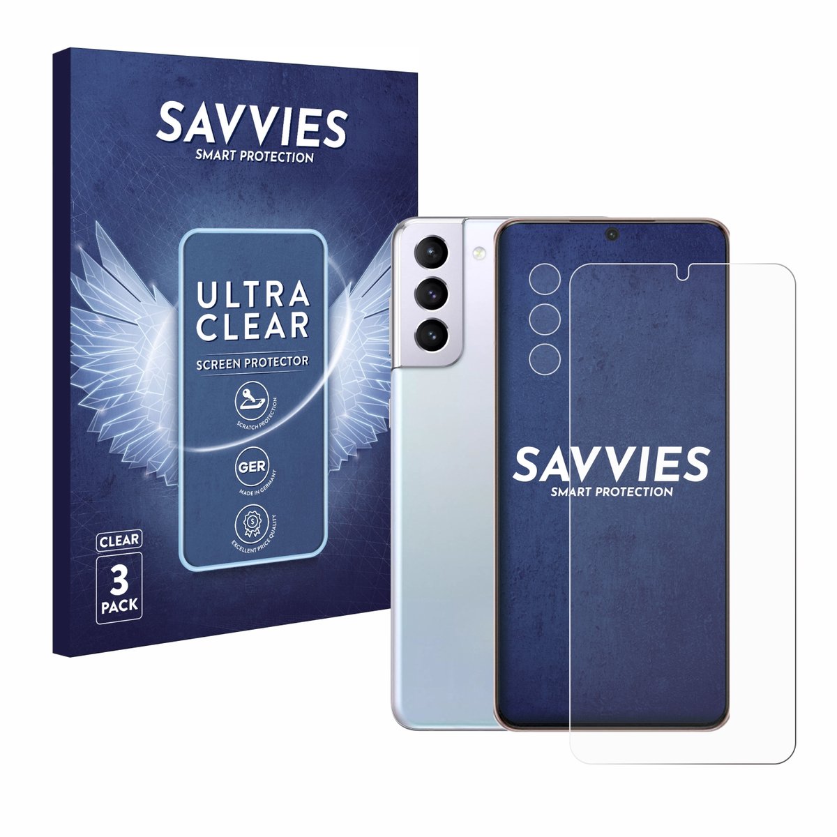 Savvies - Screenprotector voor Samsung Galaxy S21 Plus 5G (Voor+Camera) - Folie Beschermfolie transparant 6 Stuks