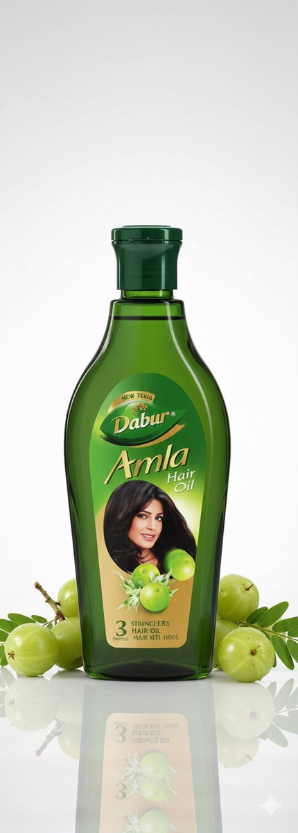 Dabur Amla Haarolie (180ml) – Natuurlijke Verzorging voor Sterk, Lang en Glanzend Haar – Verrijkt met Indiase Kruisbes (Amla) – Voor Intensieve Voeding en Gezonde Hoofdhuid met Kajal Sticker