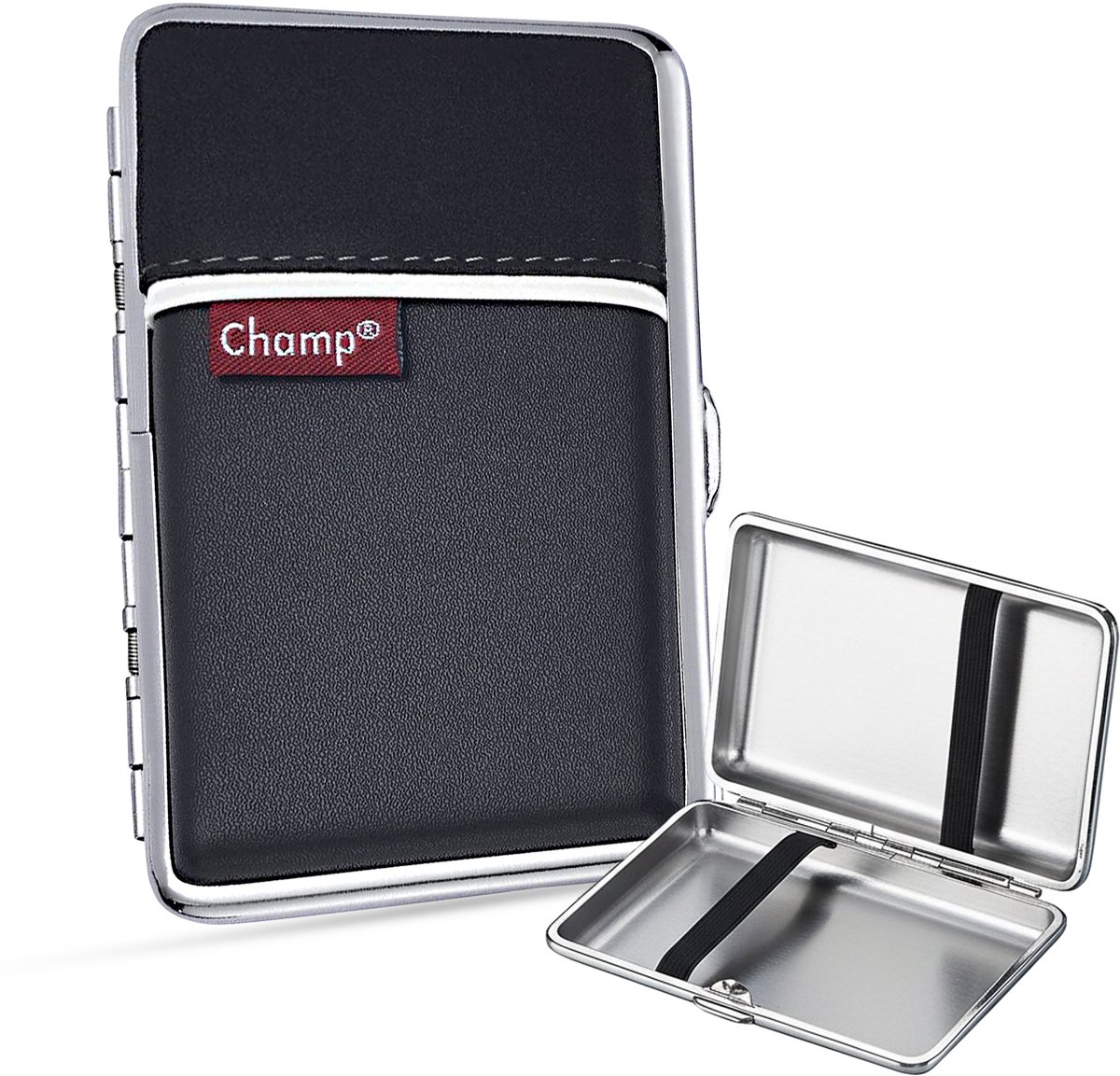 Champ Sigarettendoosjes Zwart&Wit - 14 Sigaretten - Kunstleer PU