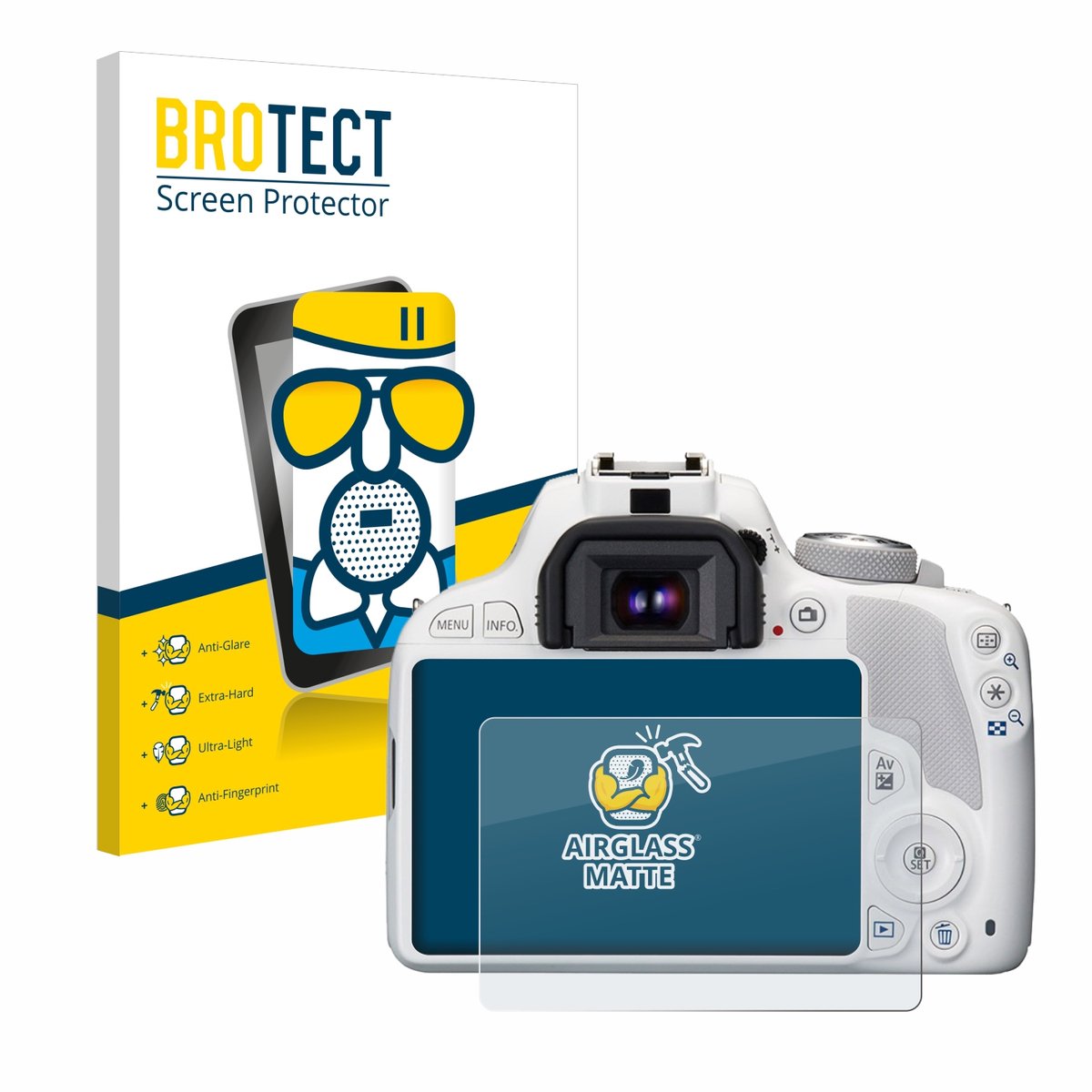 BROTECT - Screenprotector voor Canon EOS 100D - Folie Beschermfolie Beschermglas matte