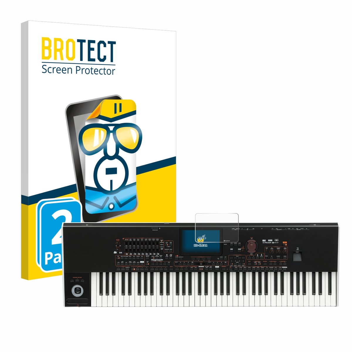BROTECT - Screenprotector voor KORG Pa4x - Folie Beschermfolie transparant 2 Stuks