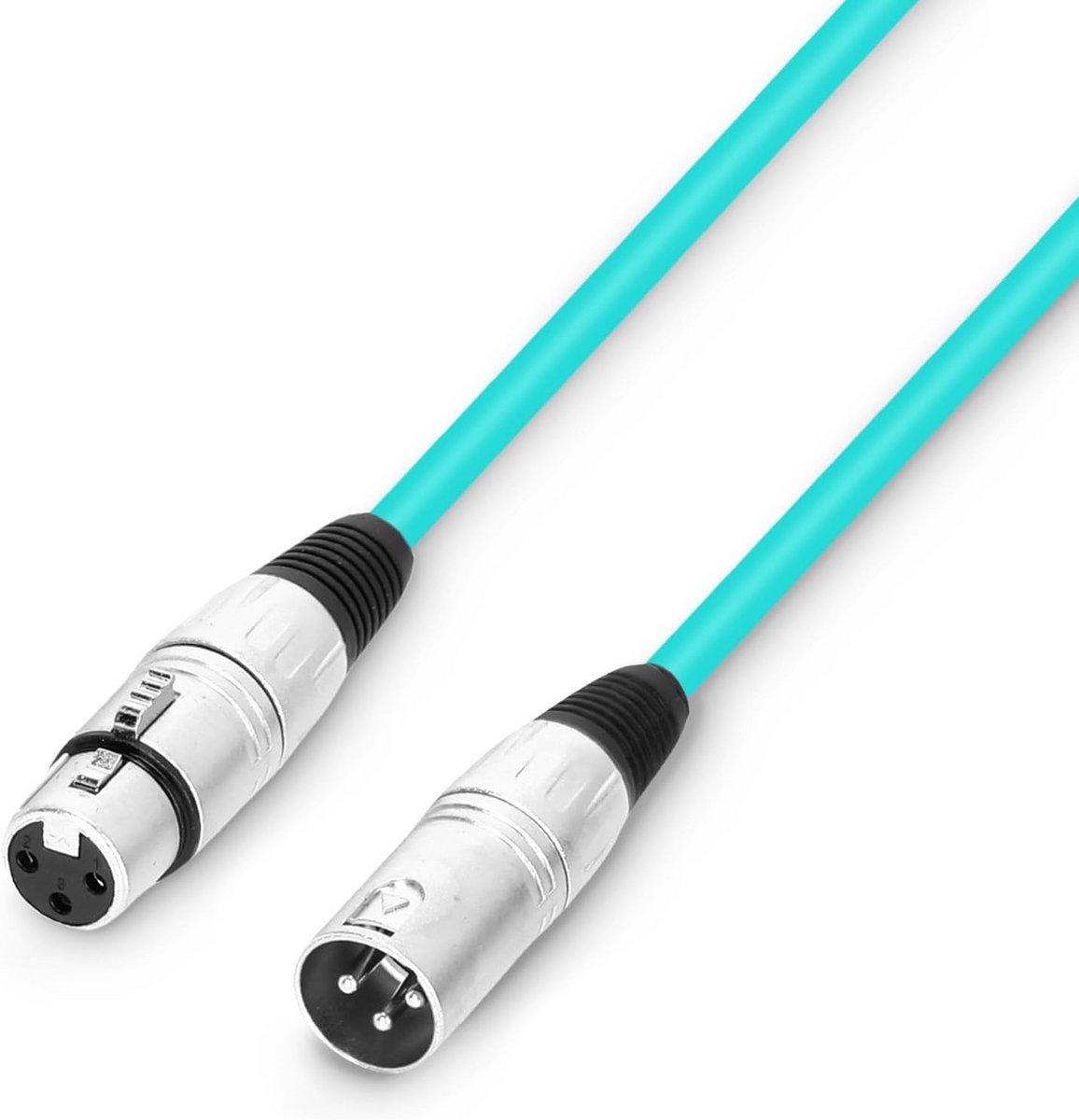 Korte Symmetrische Microfoonkabel XLR Vrouwelijk naar Mannelijk 0,5 Meter Groen