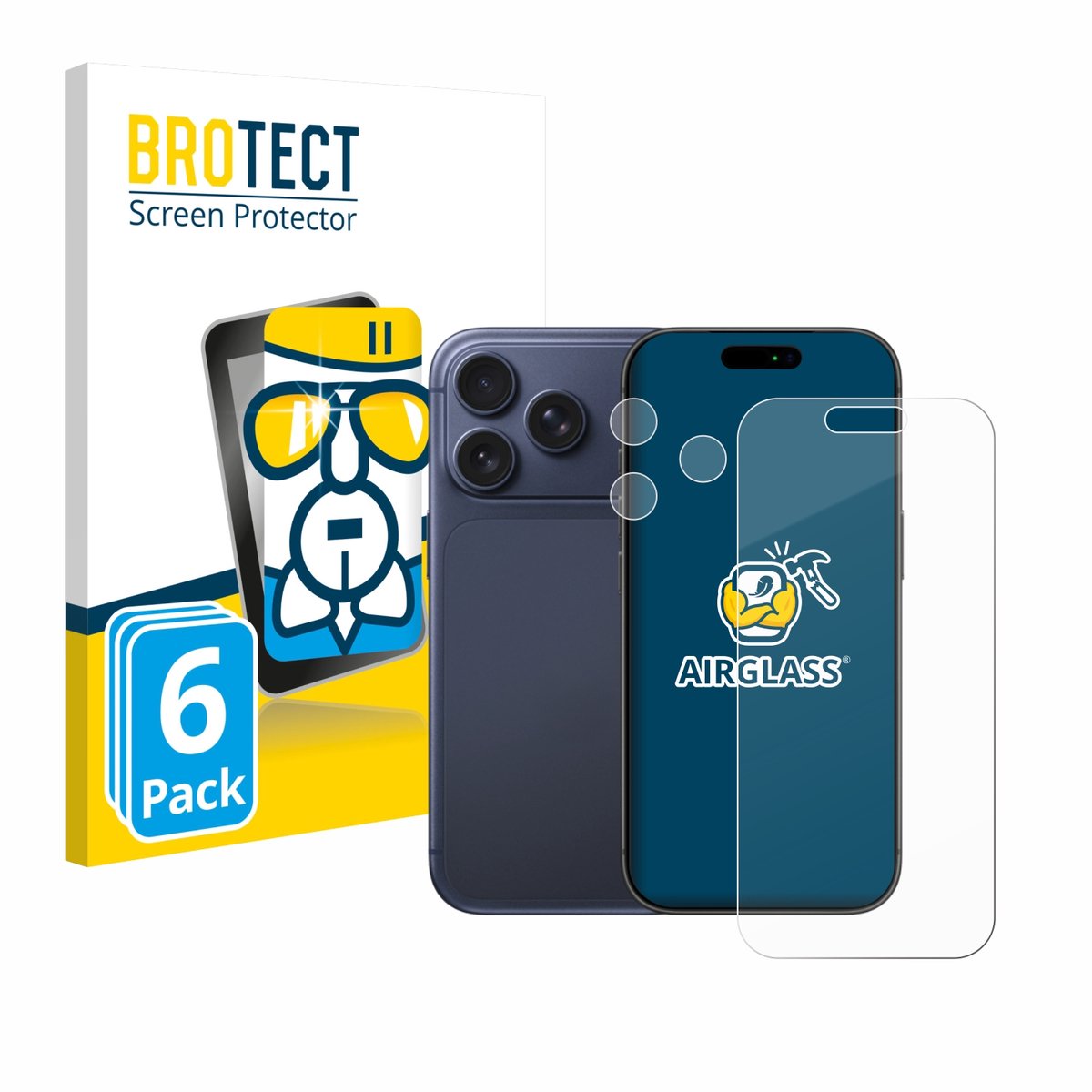 Screenprotector 6 Stuks voor Apple iPhone 17 Pro (Voor+Camera) Beschermglas transparant