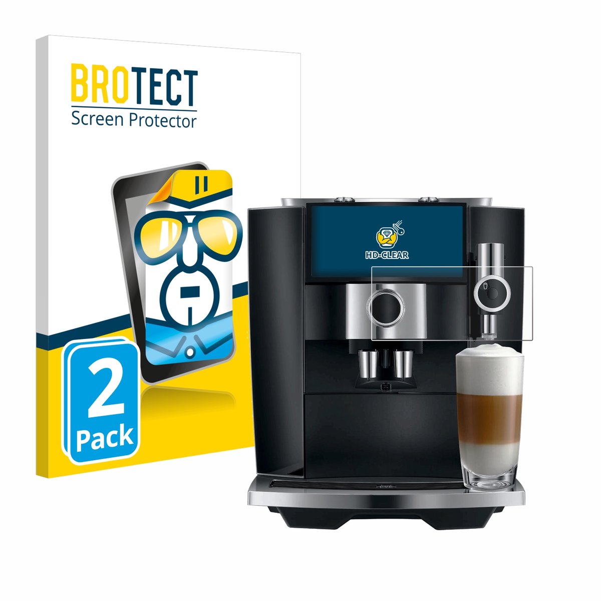BROTECT - Screenprotector voor Jura J8 twin - Folie Beschermfolie transparant 2 Stuks