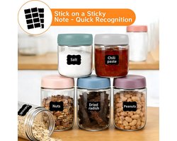 6x Overnight Oats Potten met Schroefdeksel – 300ml & 500ml Glazen Inmaakpotten – Lekvrije Meal Prep Potjes voor Yoghurt, Salade, Jam & Muesli