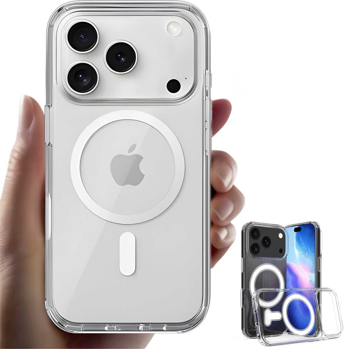 P-Repair® iPhone 17 Pro MagSafe Hoesje - Transparant - Schok- & Valbestendig - Magsafe Geschikt Extra Grip - Geschikt voor Apple iPhone 17 Pro