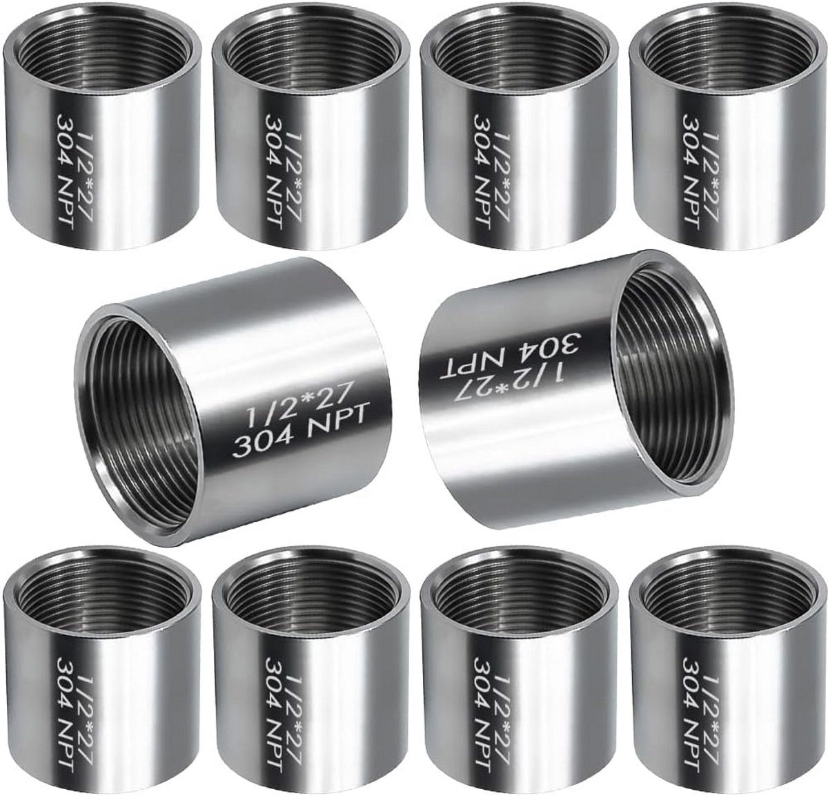 Buiskoppeling RVS 304 3/4 inch Vrouwelijk Schroefdraad – Set van 10 Koppelingen