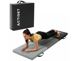Actiget® Fitnessmat | 3 Delig | 180 x 60 x 5.5 cm | Zwart/Grijs