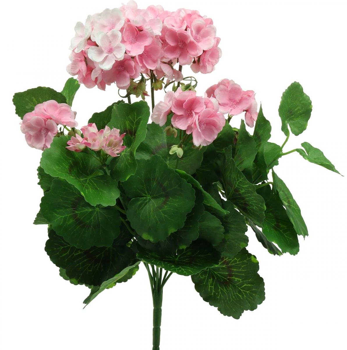 Viana Geranium kunstbloem Roze geraniumstruik kunst 7 bloemen H38cm