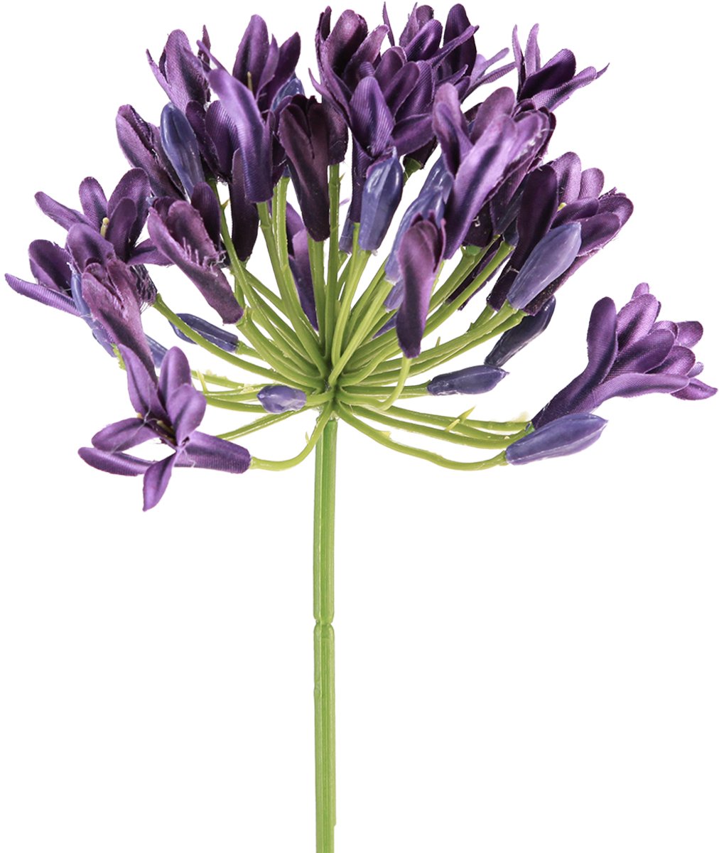 Viana Agapanthus kunstbloemen paarse decoratie lelies 75cm 2 stuks