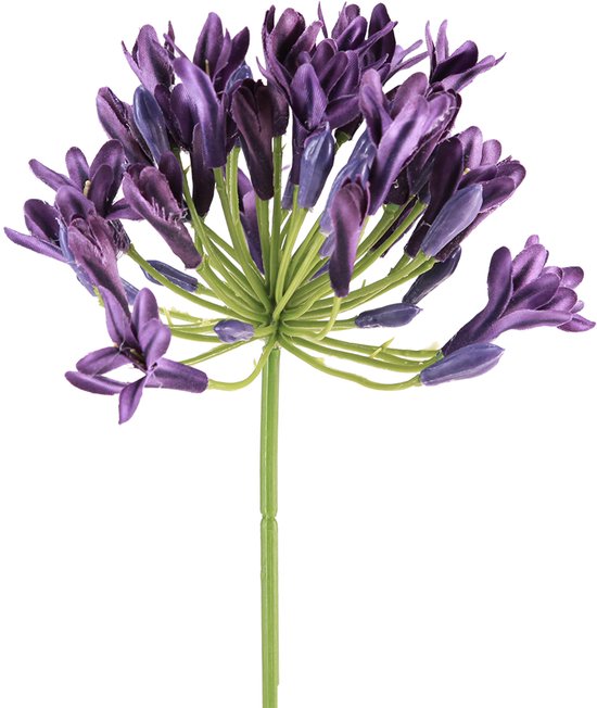 Agapanthus kunstbloemen paarse decoratie lelies 75cm 2 stuks
