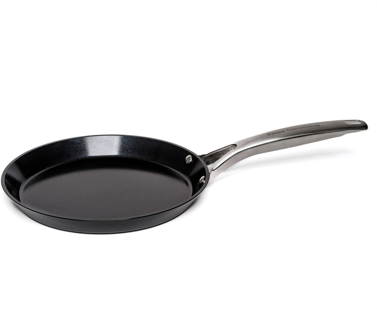 Qoozi Home Pannenkoekenpan 25 cm by Peppe Giacomazza – 3,5 mm Aluminium – XERADUR® 3 Keramische Antiaanbaklaag – PFAS Vrij – Inductie – Ovenbestendig 250°C – Q1128528