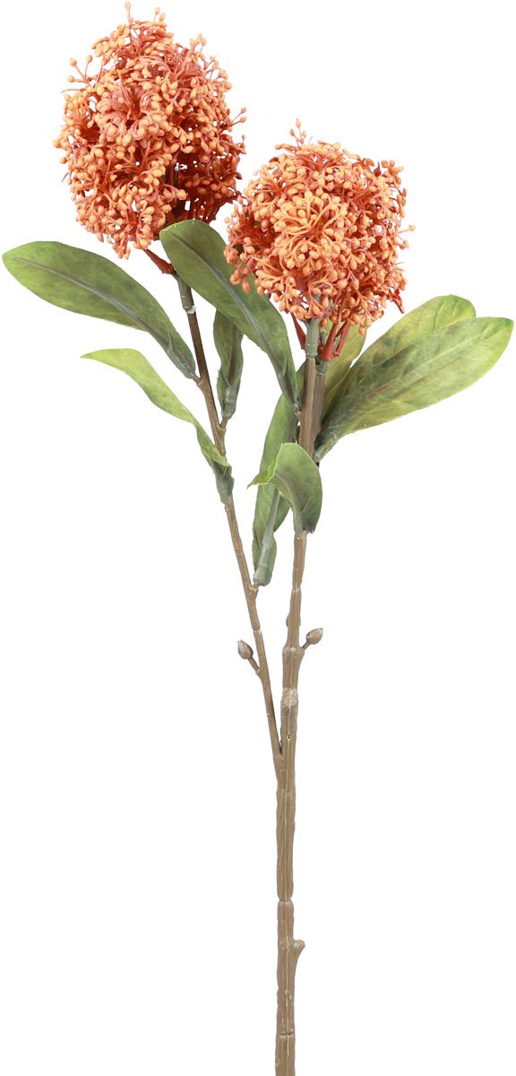 Viana Kunstbloemen van Skimmia Japonica, oranje, met een droge look, 59 cm orange