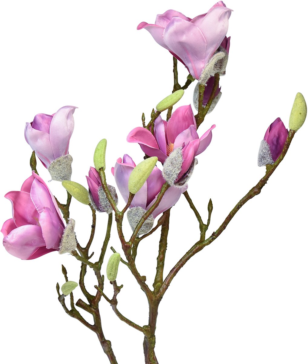 Kunstbloem magnolia tak, magnolia roze 92cm