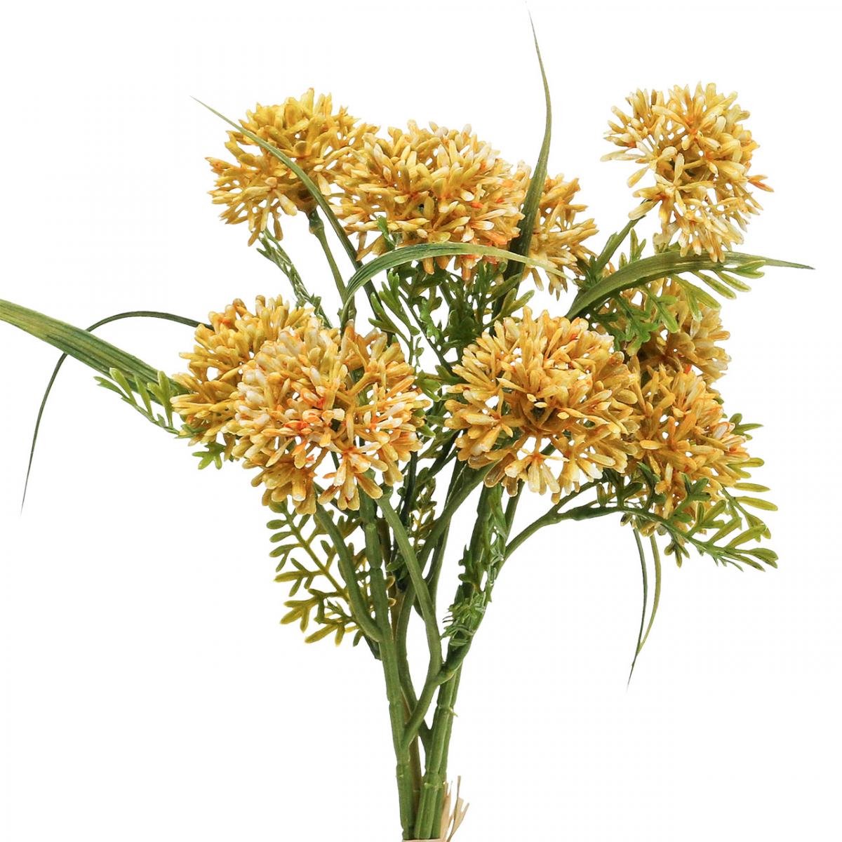 Viana Kunstbloemen Geel Allium Decoratie Sierui 34cm 3 stuks in bos