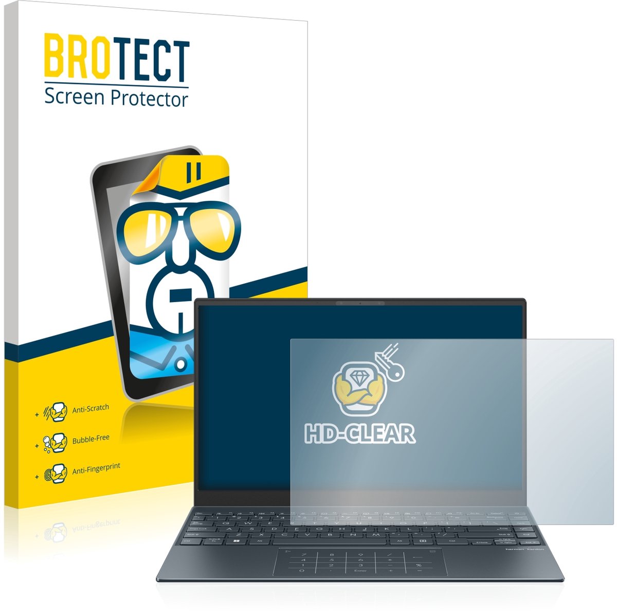 BROTECT - Screenprotector voor ASUS ZenBook 13 OLED - Folie Beschermfolie transparant