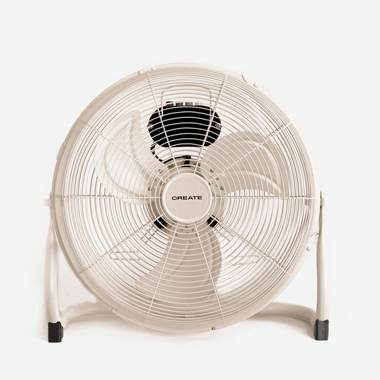 Industriële vloerventilator 16 inch 80W koperen motor stil licht zandkleurig AIR FLOOR