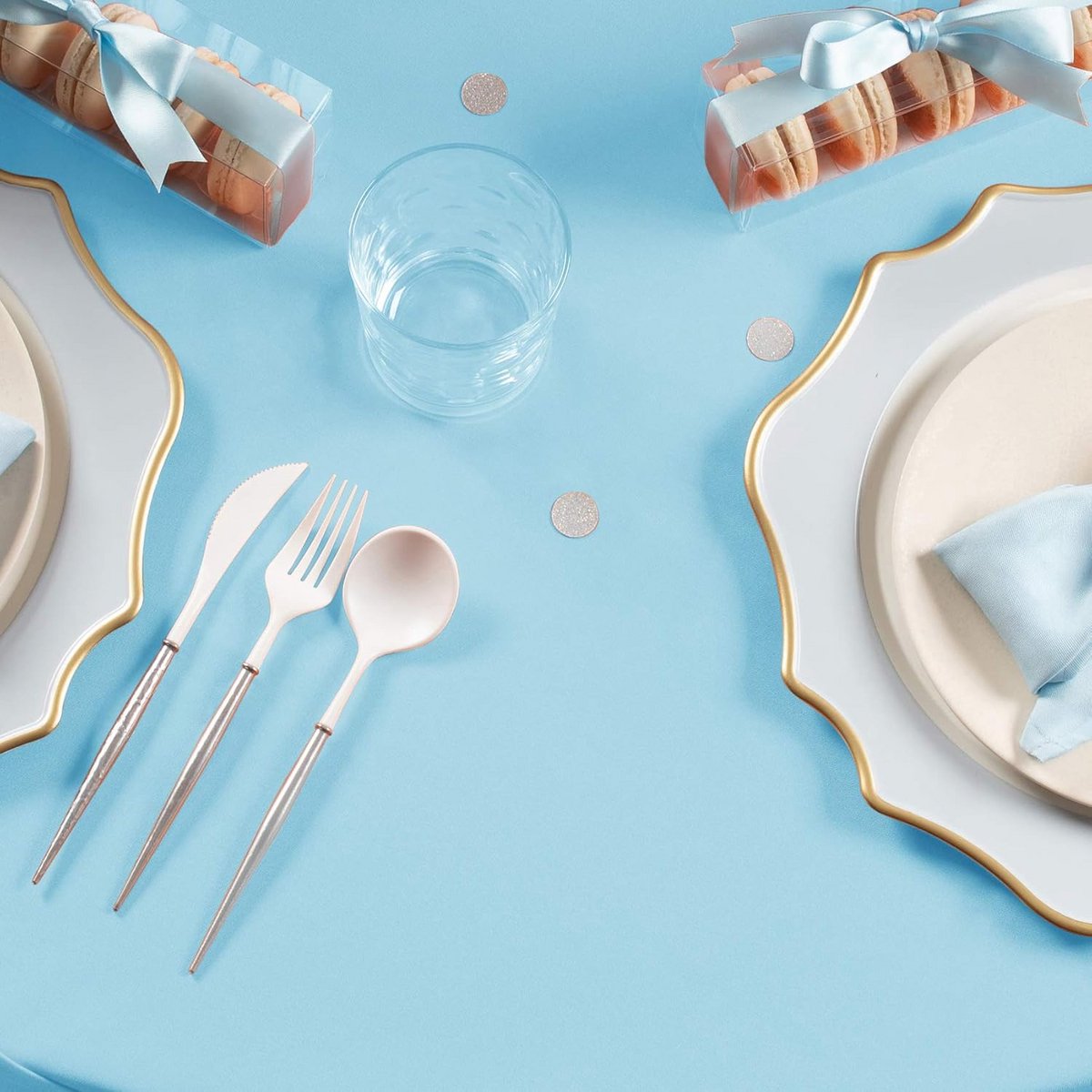 Rechthoekig Tafelkleed Babyblauw 152 x 259 cm voor Buffet- en Eettafels