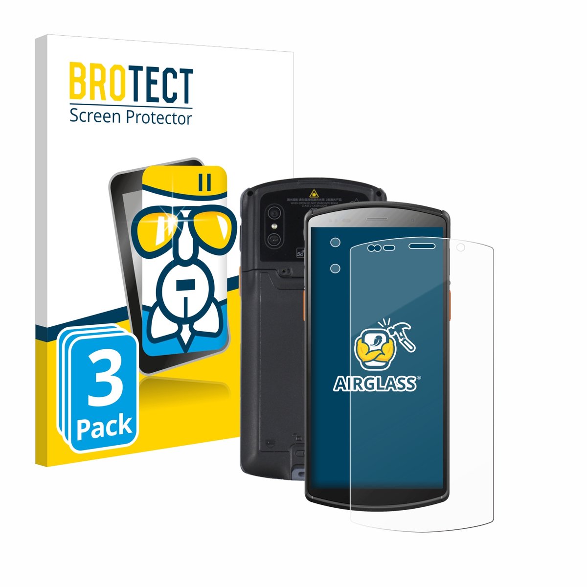 Screenprotector 3 Stuks voor Urovo DT50 5,7" (Voor+Camera) Beschermglas transparant