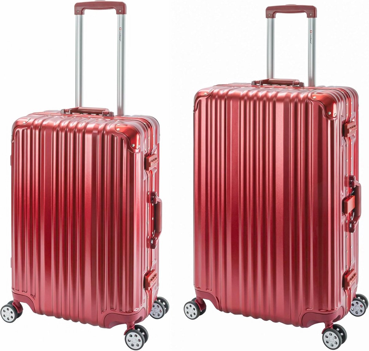 Reiskoffer Set (M+L) met Harde Schaal, Polycarbonaat en Aluminium Frame - Krasbestendig