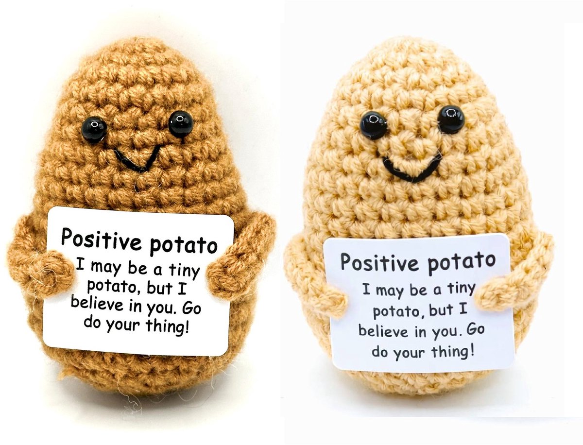 Hypify® | Positive Potato | positieve Aardappel| knuffeltje | beige en bruin | cadeau | geschenk idee | positieve energie