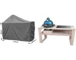 Raffles Covers Big Green Egg / Kamado hoes - 185 x 90 H: 140 cm - D-RBGE185 - Waterdicht - Ademend - UV-bestendig - Elastisch rijgkoord - Big Green Egg / Kamado Accessoires - Hoes voor BBQ + Tafel