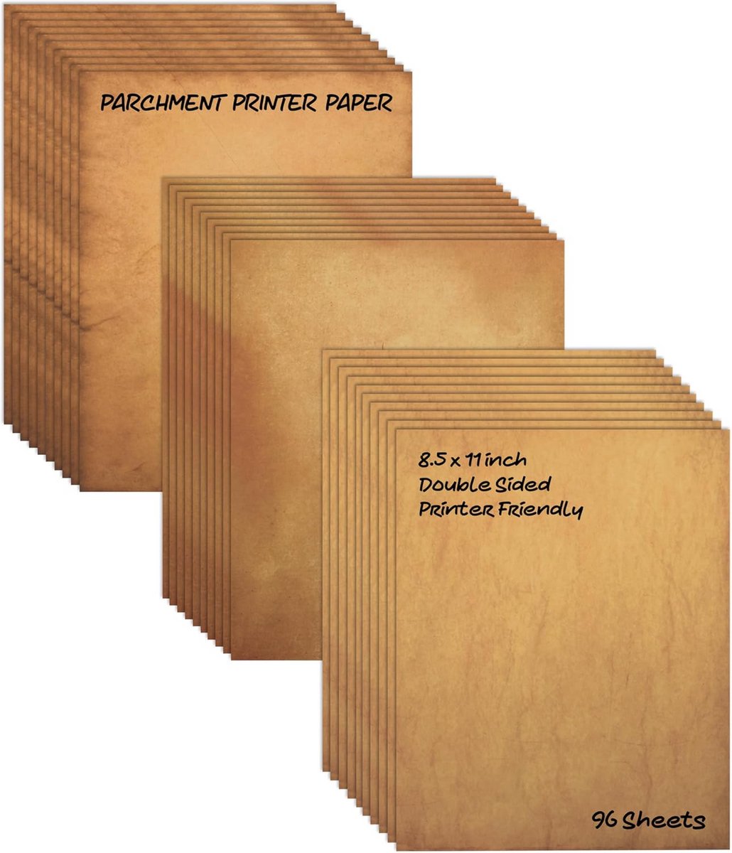 Antiek Perkament Papier 96 Vel 100 gsm 21.5 x 28 cm Dubbelzijdig Vintage Uitnodigingen Kerstkaarten
