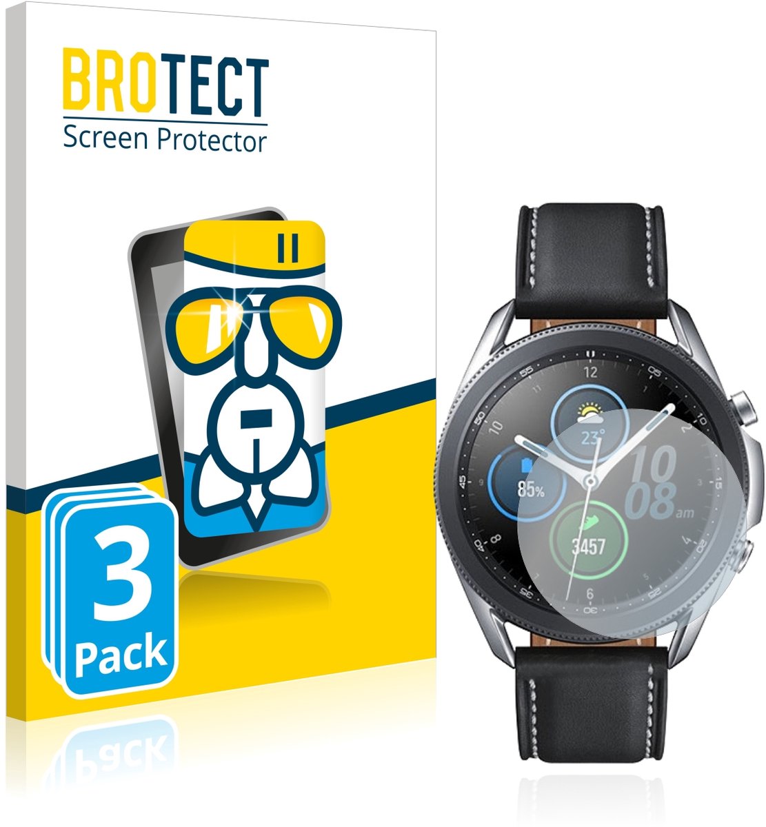 Screenprotector 3 Stuks voor Samsung Galaxy Watch 3 (41mm) Beschermglas transparant