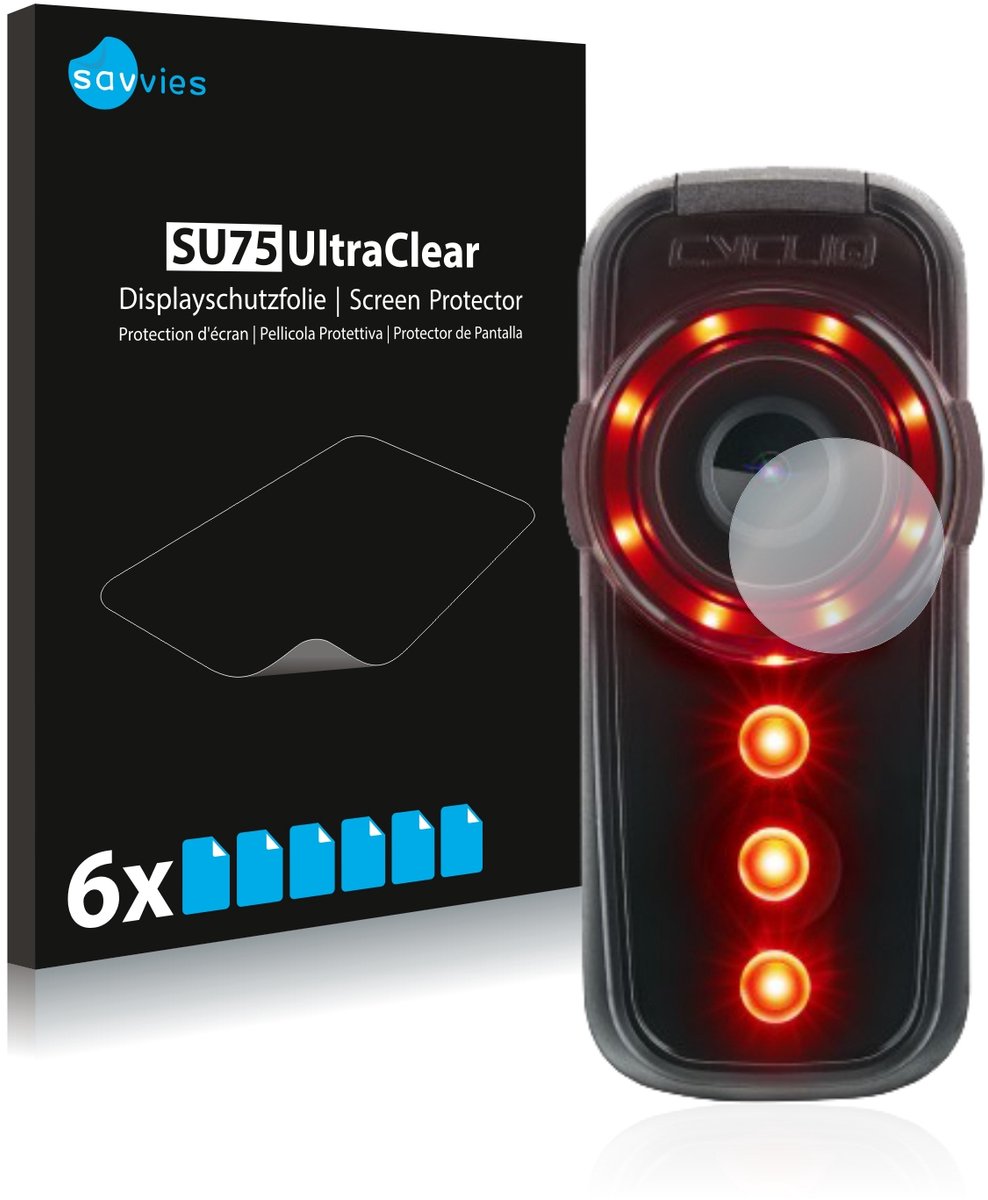 Savvies - Screenprotector voor Cycliq Fly6 CE - Folie Beschermfolie transparant 6 Stuks