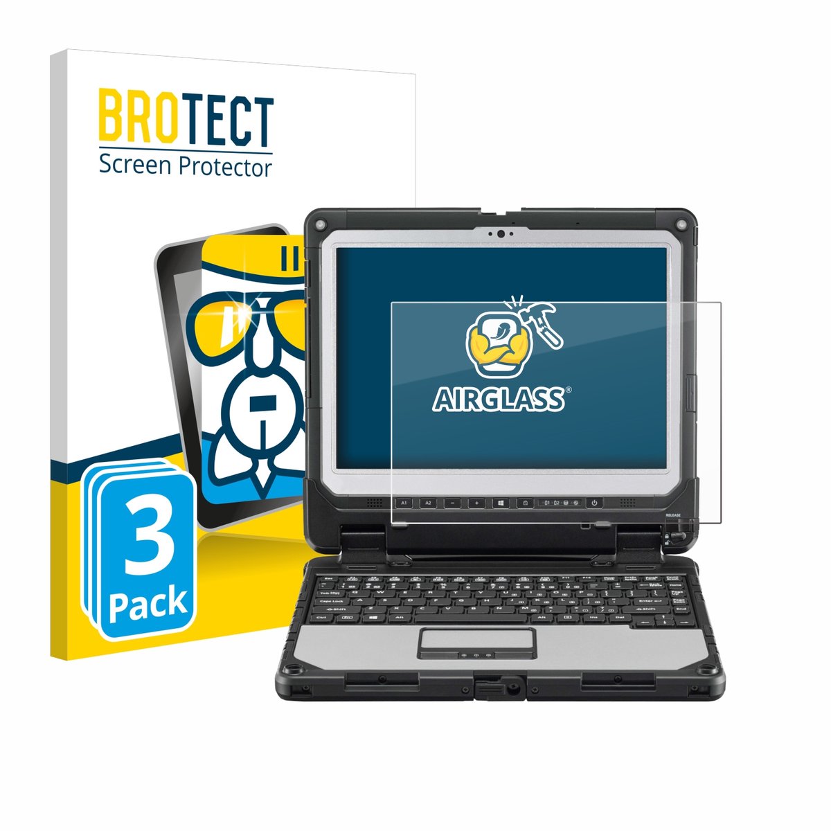 Screenprotector 3 Stuks voor Panasonic Toughbook CF-33 Beschermglas transparant