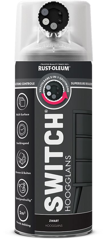 Peinture en aérosol Rust-Oleum Switch , finition brillante, 400 ml - Zwart
