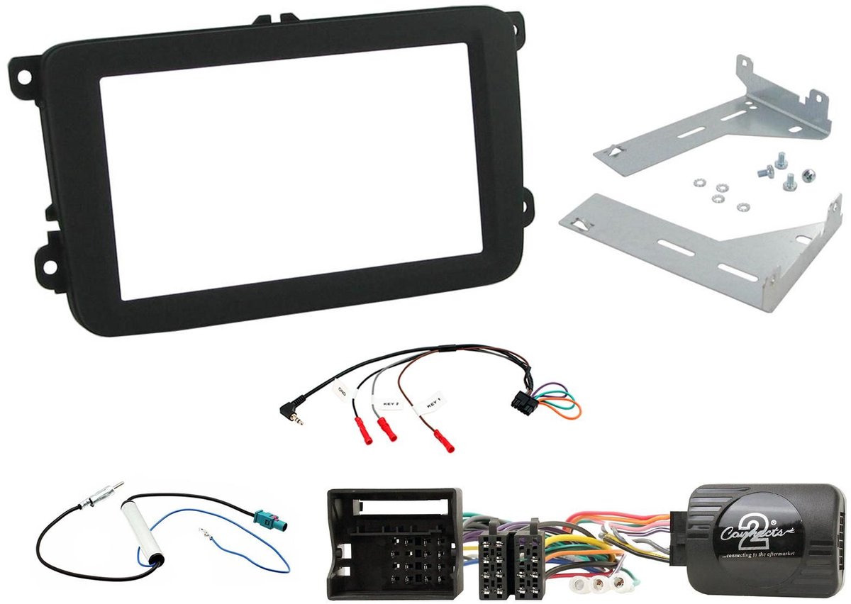 2DIN KIT VW Eos 2006-2016/ Tiguan/ Golf 2003-2013 Zwart
