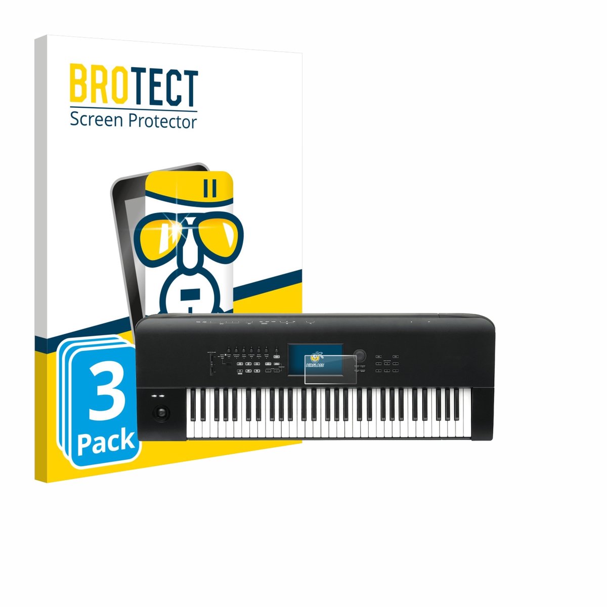 Screenprotector 3 Stuks voor KORG Nautilus 61 Beschermglas transparant