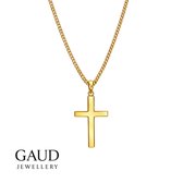 GAUD Gouden Kruis Ketting – RVS Heren Ketting met Kruis Hanger – Waterproof & Verkleurt Niet – Minimalistisch Design