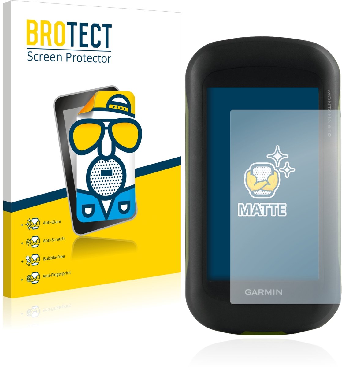 BROTECT - Screenprotector voor Garmin Montana 610 - Folie Beschermfolie matte 2 Stuks