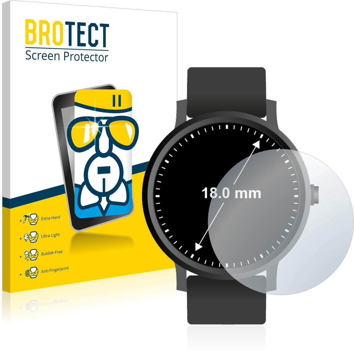 Screenprotector voor Horloges (Rond, ø: 18 mm) Beschermglas transparant
