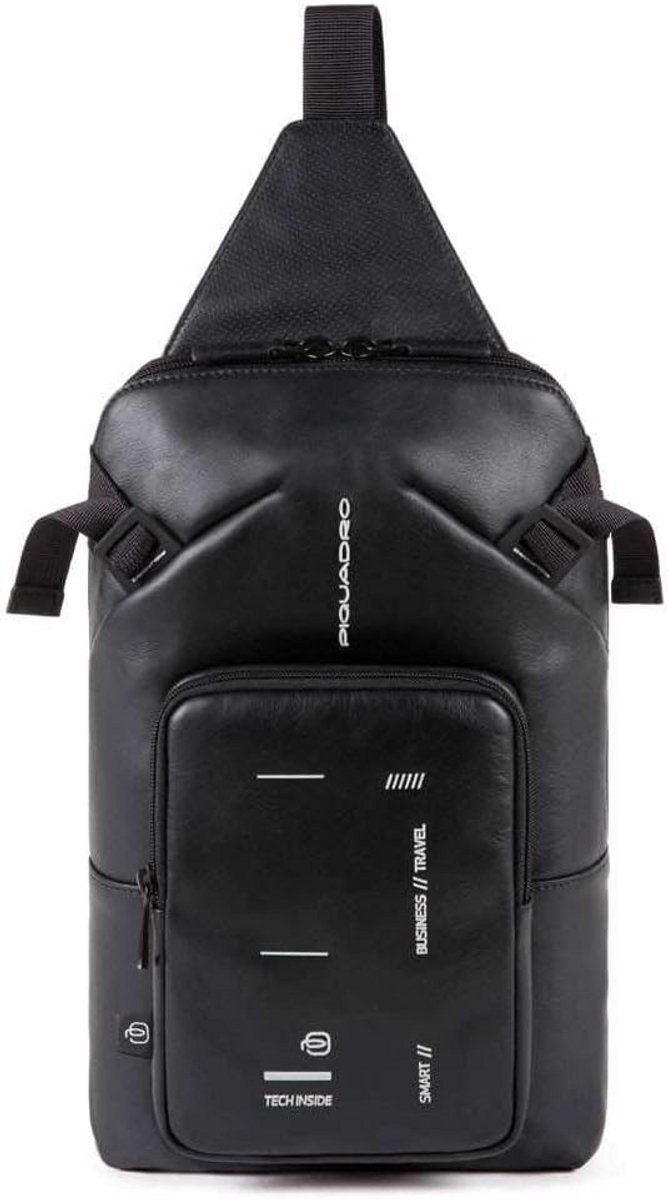 Leren Slingbag voor Heren en Dames - Geschikt voor iPad (tot 11 inch) - Zwart