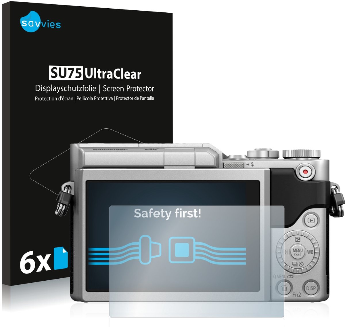 Savvies - Screenprotector voor Panasonic Lumix DC-GX800 - Folie Beschermfolie transparant 6 Stuks