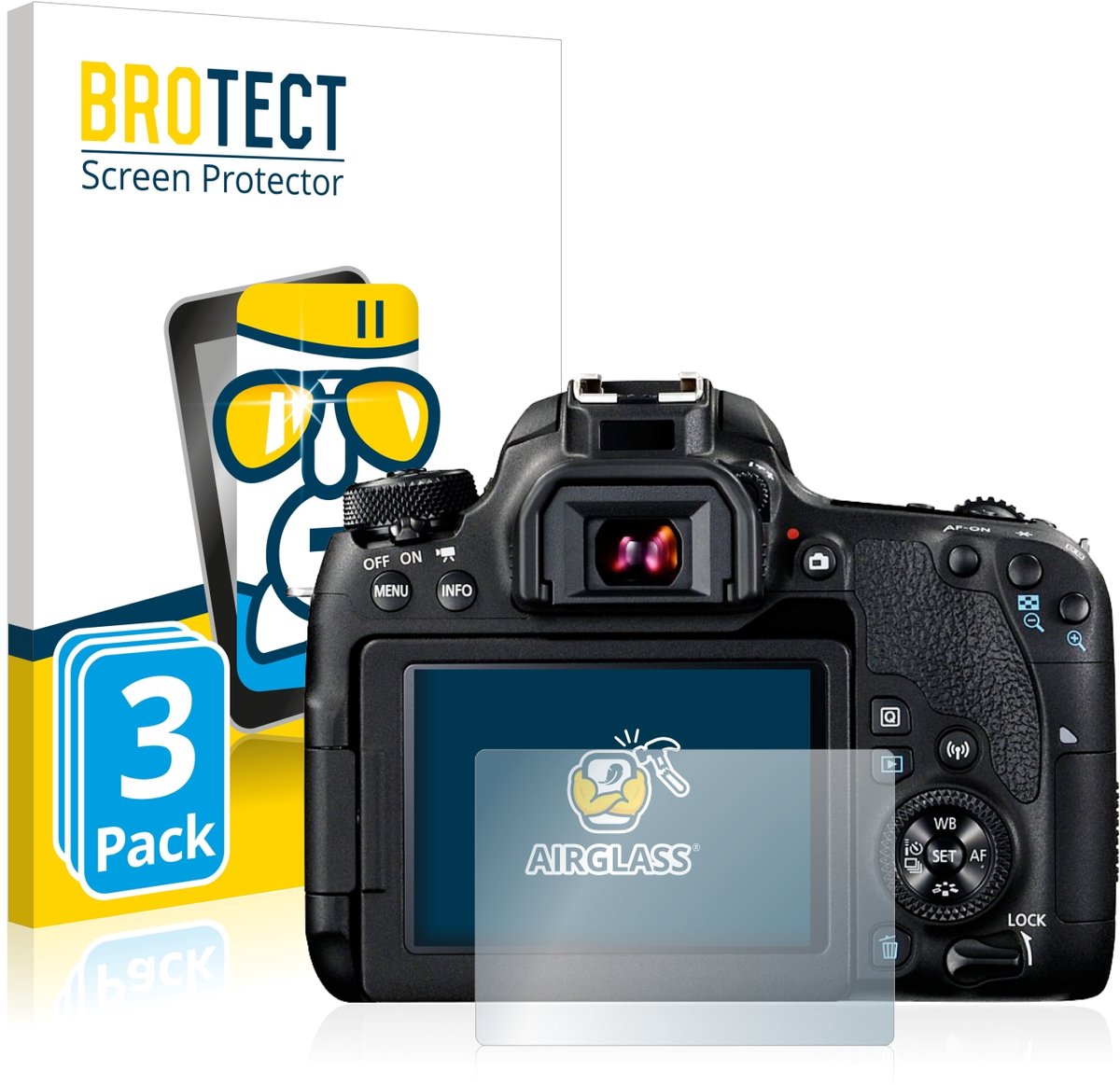 Screenprotector 3 Stuks voor Canon EOS 77D Beschermglas transparant