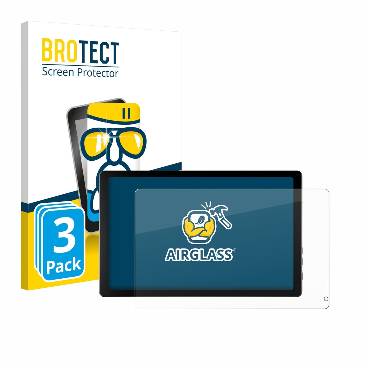 Screenprotector 3 Stuks voor Laptok KB1001 10.1" Beschermglas transparant