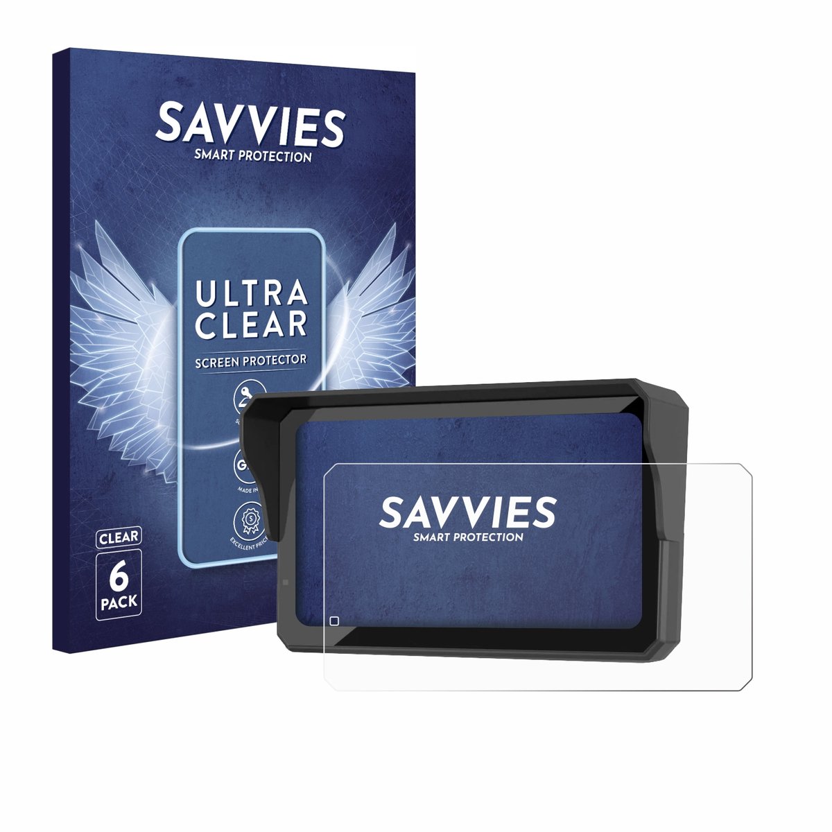 Savvies - Screenprotector voor Carpuride W602BS - Folie Beschermfolie transparant 6 Stuks