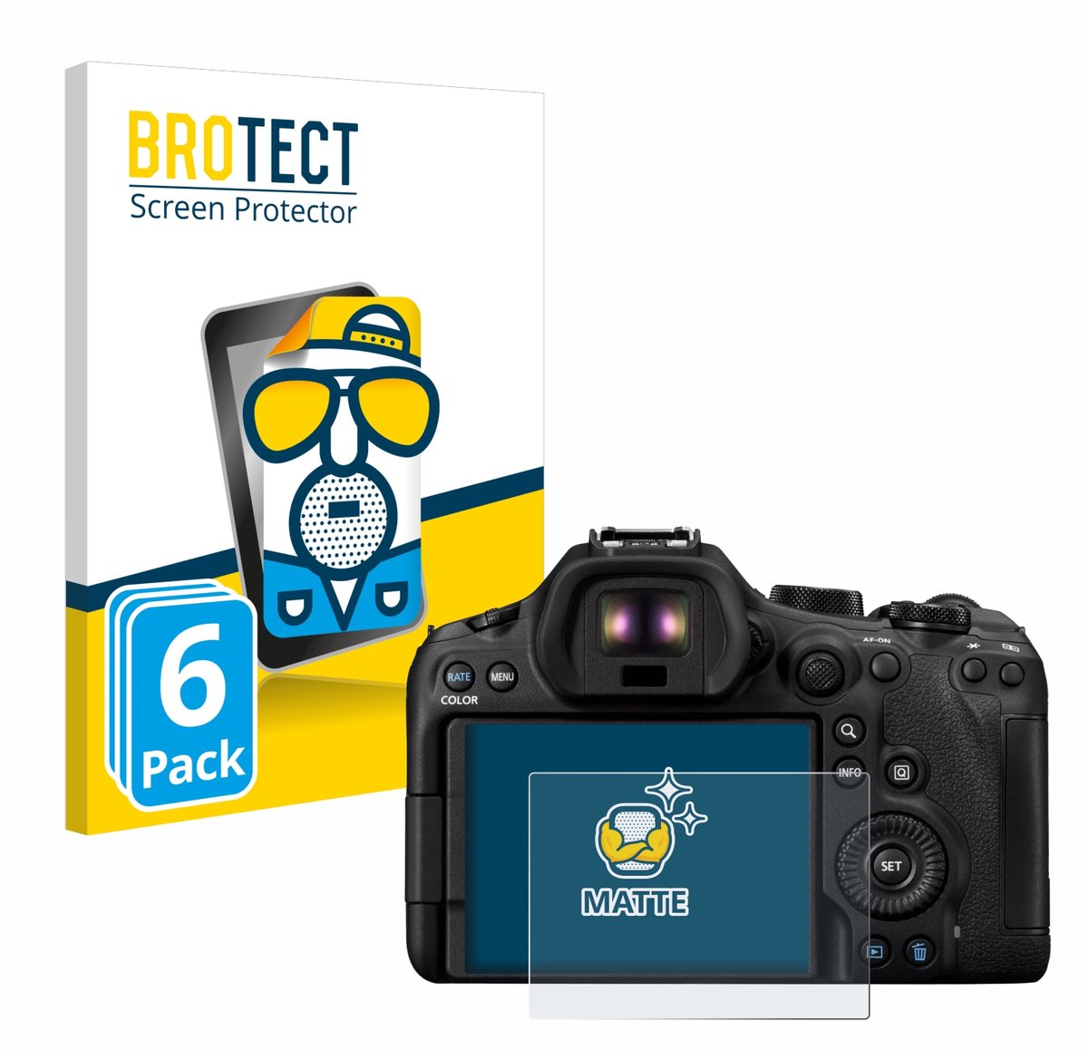 BROTECT - Screenprotector voor Canon EOS R6 Mark III - Folie Beschermfolie matte 6 Stuks